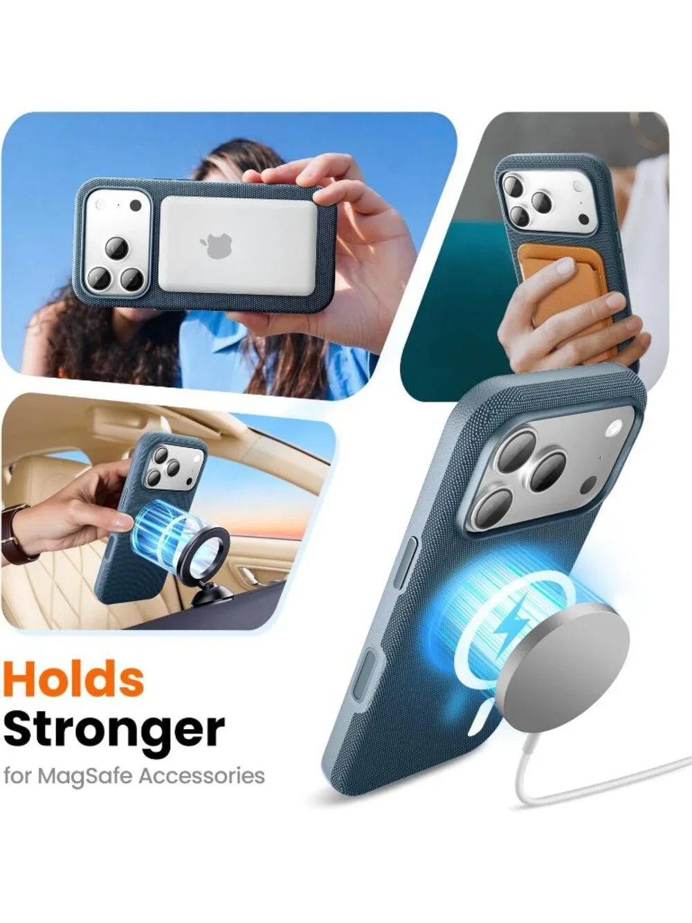 iPhone 18 Pro Blue Techwoven Drop Protection Shockproof Skin-Friendly Case